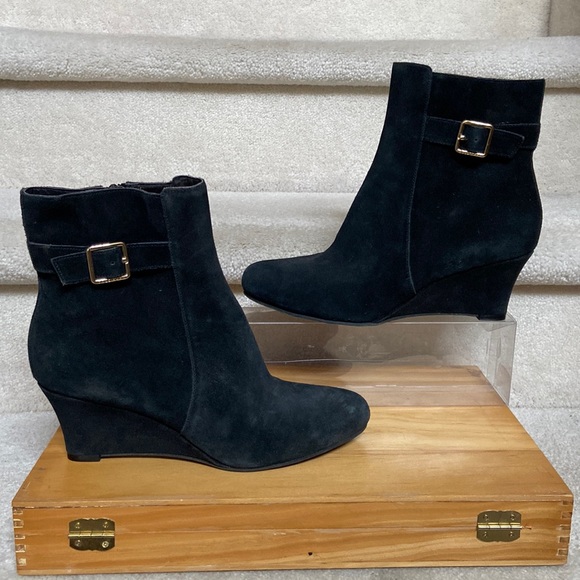 cole haan suede wedge ankle boots / booties - Picture 1 of 12